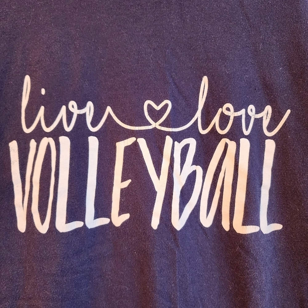 Live love volleyball navy blue short sleeve shirt Size M - Picture 2 of 6